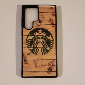 Wooden Phone Case with Green Logo Note 22 Galaxy